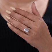 Sparkling lab grown diamond ring with princess cut diamond in contemporary setting for bold and stylish appearance