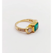 stunning radiant cut lab grown diamond ring 2.15 carat with white accent stones bridal jewelry