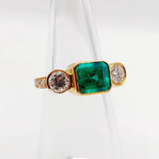 stunning radiant cut lab grown diamond ring 2.15 carat with white accent stones bridal jewelry
