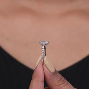 Rectangle engagement ring with elegant diamond setting and luxury design