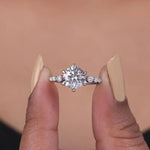 Rectangle engagement ring with elegant diamond setting and luxury design