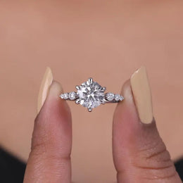 Rectangle engagement ring with elegant diamond setting and luxury design