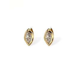 gold girlish earrings with lab grown white diamonds and lab grown diamond earrings luxury jewelry 