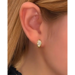 gold girlish earrings with lab grown white diamonds and lab grown diamond earrings luxury jewelry 