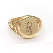 Dainty gold initial ring personalized alphabet signet ring for women elegant minimal jewelry custom name letter ring