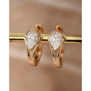 0.60 Ct lab grown pear cut diamond earrings for women in elegant pear shape design