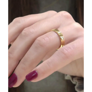 Custom initial gold ring minimalist signet style dainty jewelry for women fashion