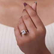 White gold engagement ring with classic diamond sparkle and elegance