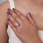 White gold engagement ring with classic diamond sparkle and elegance