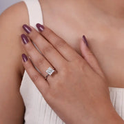 White gold engagement ring with classic diamond sparkle and elegance