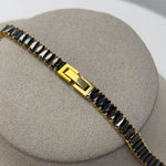 10.89 Ct black moissanite baguette tennis necklace luxury statement jewelry with sleek modern diamond style