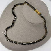 10.89 Ct black moissanite baguette tennis necklace luxury statement jewelry with sleek modern diamond style
