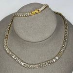 10.00 Ct baguette cut moissanite tennis necklace in white gold elegant luxury jewelry for women with brilliant shine