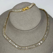 10.00 Ct baguette cut moissanite tennis necklace in white gold elegant luxury jewelry for women with brilliant shine