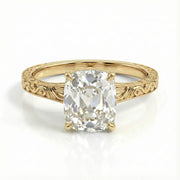 rose gold engagement ring, 3 stone engagement ring, art deco engagement ring