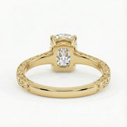 rose gold engagement ring, 3 stone engagement ring, art deco engagement ring
