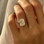 6 carat cushion cut diamond ring with brilliant facets and elegant setting