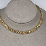 12.00 Ct white moissanite baguette tennis necklace with brilliant diamond-like sparkle, elegant luxury jewelry piece