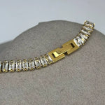 10.00 Ct baguette cut moissanite tennis necklace in white gold elegant luxury jewelry for women with brilliant shine