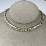 10.00 Ct baguette cut moissanite tennis necklace in white gold elegant luxury jewelry for women with brilliant shine