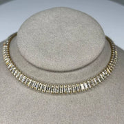 10.00 Ct baguette cut moissanite tennis necklace in white gold elegant luxury jewelry for women with brilliant shine