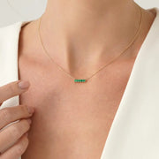 0.52 Ct Genuine Green Diamond Necklace Delicate Minimalist Luxury Pendant Fine Jewelry for Women