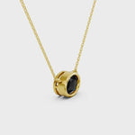 Luxury black oval diamond necklace with elegant natural diamond design For Pendle 