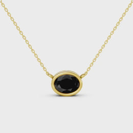 Luxury black oval diamond necklace with elegant natural diamond design For Pendle 