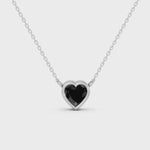 2.00 Ct heart cut black diamond necklace with luxury natural diamond jewelry design