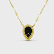 2.00 Ct Natural  Black Diamond Necklace Sleek Minimalist Pendant for Women