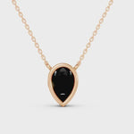2.00 Ct Natural  Black Diamond Necklace Sleek Minimalist Pendant for Women