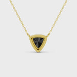 2.00 Ct trillion cut black diamond necklace with luxury natural diamond jewelry designt