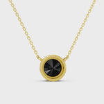 2.00 Ct round cut black diamond necklace with luxury natural diamond jewelry design