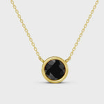 2.00 Ct round cut black diamond necklace with luxury natural diamond jewelry design