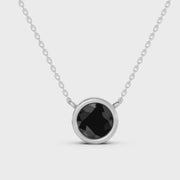 2.00 Ct round cut black diamond necklace with luxury natural diamond jewelry design
