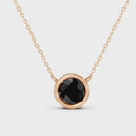 2.00 Ct round cut black diamond necklace with luxury natural diamond jewelry design
