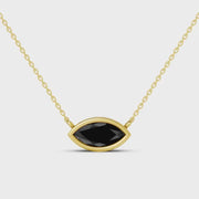 2.00 Ct marquise cut black diamond necklace in luxury natural diamond jewelry style