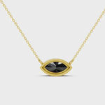 2.00 Ct marquise cut black diamond necklace in luxury natural diamond jewelry style