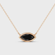 2.00 Ct marquise cut black diamond necklace in luxury natural diamond jewelry style