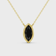 2.00 Ct marquise cut black diamond necklace with luxury natural diamond jewelry design