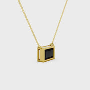 2.00 Ct baguette cut black diamond necklace with luxury natural diamond jewelry design