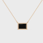 2.00 Ct baguette cut black diamond necklace with luxury natural diamond jewelry design