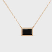 2.00 Ct baguette cut black diamond necklace with luxury natural diamond jewelry design