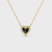 2.00 Ct black Heart diamond necklace with luxury natural fine jewelry design