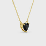 2.00 Ct Real Natural Black Diamond Necklace Elegant Minimalist Pendant Jewelry for Women