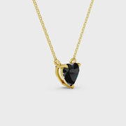 2.00 Ct Real Natural Black Diamond Necklace Elegant Minimalist Pendant Jewelry for Women