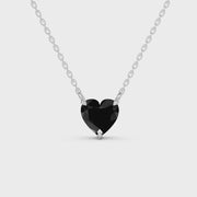 2.00 Ct black Heart diamond necklace with luxury natural fine jewelry design