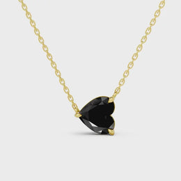 2.00 Ct black heart diamond necklace with luxury natural fine jewelry design