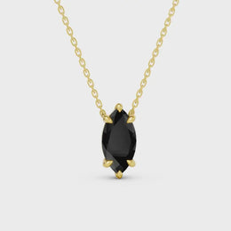2.00 Ct black marquise cut diamond necklace with luxury natural fine jewelry design