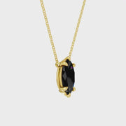 2.00 Ct black marquise cut diamond necklace with luxury natural fine jewelry design